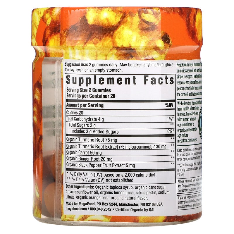 MegaFood, Turmeric, Inflammation Response, 40 Gummies