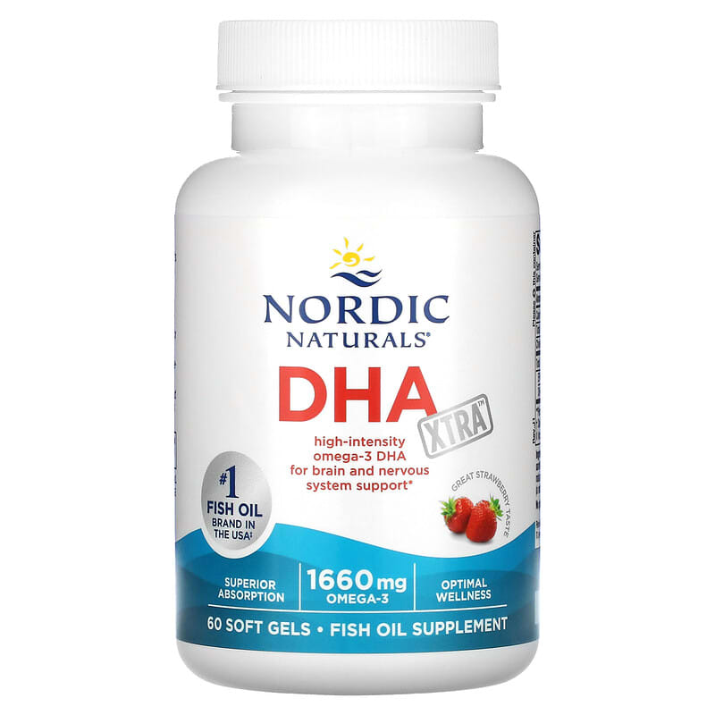Nordic Naturals, DHA Xtra, Strawberry, 60 Soft Gels