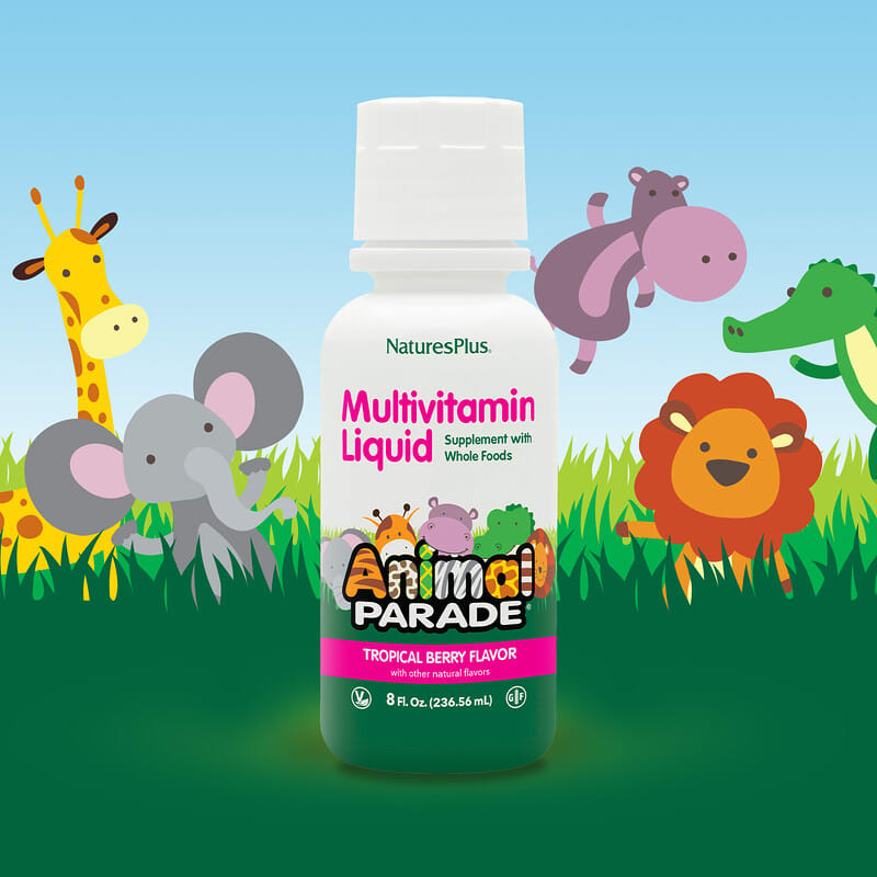 NaturesPlus, Animal Parade, Multivitamin Liquid, Tropical Berry, 8 fl oz (236.56 ml)