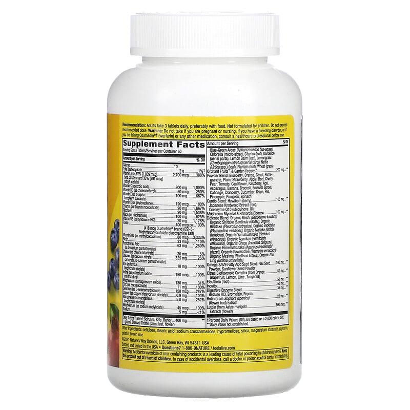 Nature's Way, Alive! Max3 Potency Multivitamin, 180 Tablets