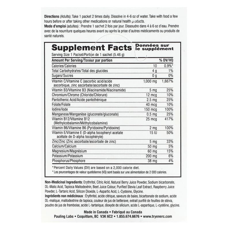 Ener-C, Vitamin C, Multivitamin Drink Mix, Sugar Free, Mixed Berry, 1,000 mg, 30 Packets, 0.2 oz (5.46 g) Each