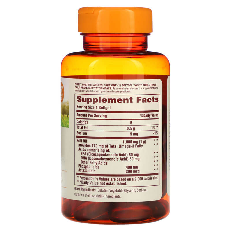 Sundown Naturals, Red Krill Oil, 1,000 mg, 60 Softgels