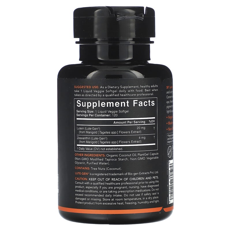 Sports Research, Lutein + Zeaxanthin with Coconut Oil, 120 Veggie Softgels