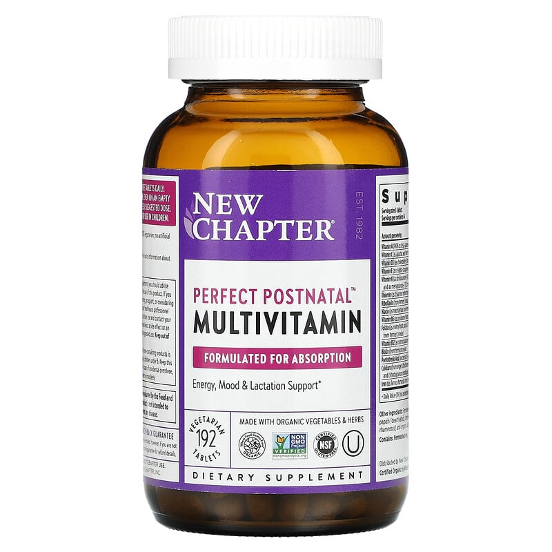 New Chapter, Perfect Postnatal Multivitamin, 192 Vegetarian Tablets