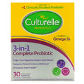 Culturelle, Probiotics, 3-in-1 Complete Probiotic with Omega 3s, 30 Once Daily Capsules