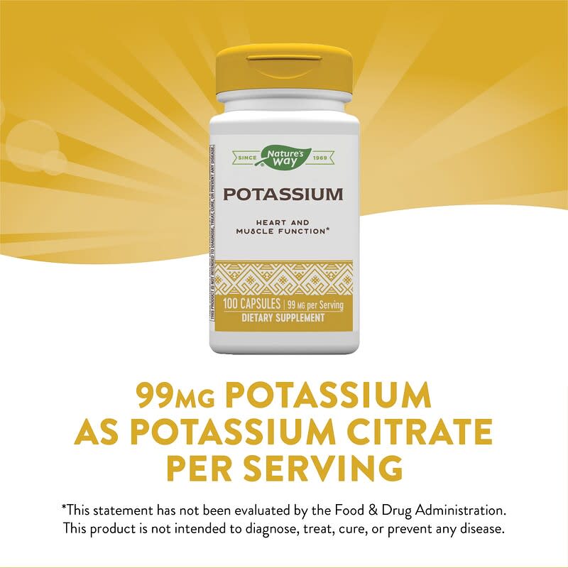 Nature's Way, Potassium, 99 mg, 100 Capsules