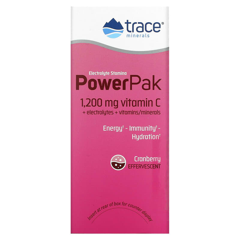 Trace Minerals ®, Electrolyte Stamina PowerPak, Cranberry, 30 Packets, 0.19 oz (5.3 g) Each