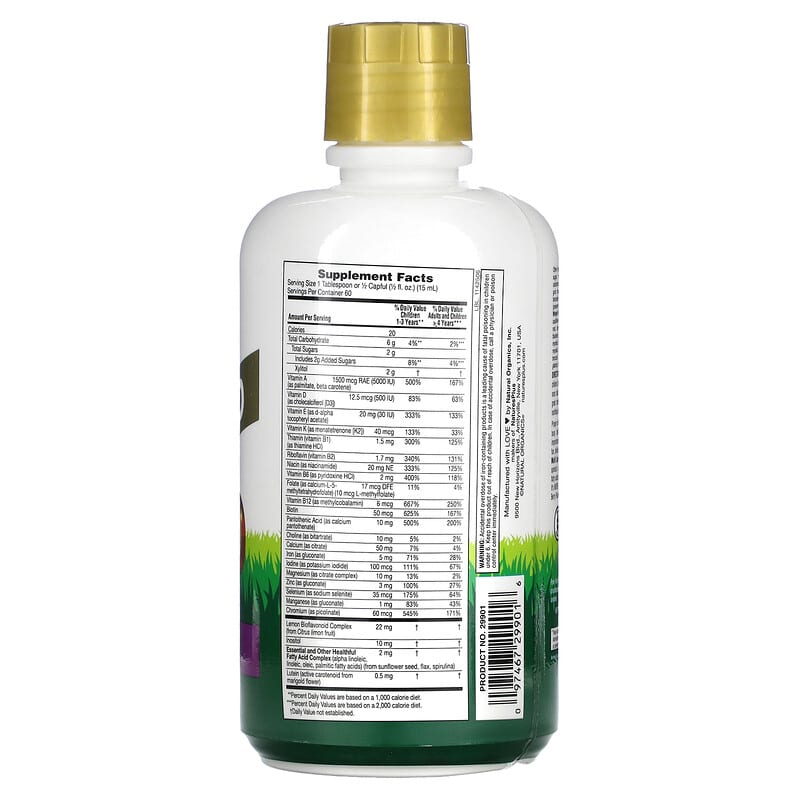 NaturesPlus, Animal Parade Gold, Multivitamin Liquid, Tropical Berry, 30 fl oz (887.1 ml)