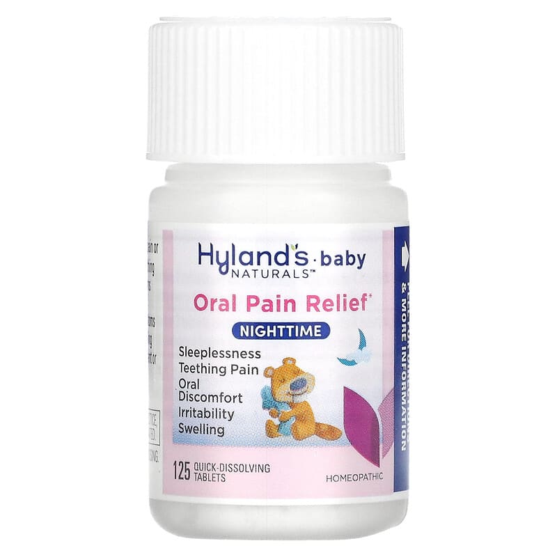 Hyland's Naturals, Baby, Oral Pain Relief,  Nighttime, 0+ Months, 125 Quick-Dissolving Tablets