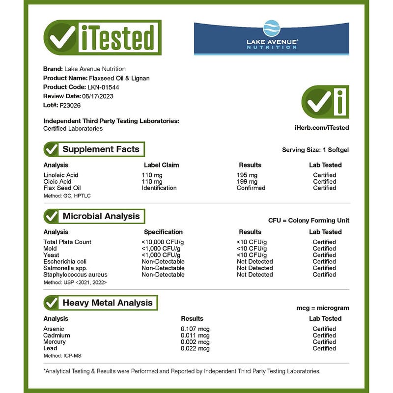 Lake Avenue Nutrition, Cold Pressed Flaxseed Oil with Lignans, 360 Veggie Softgels