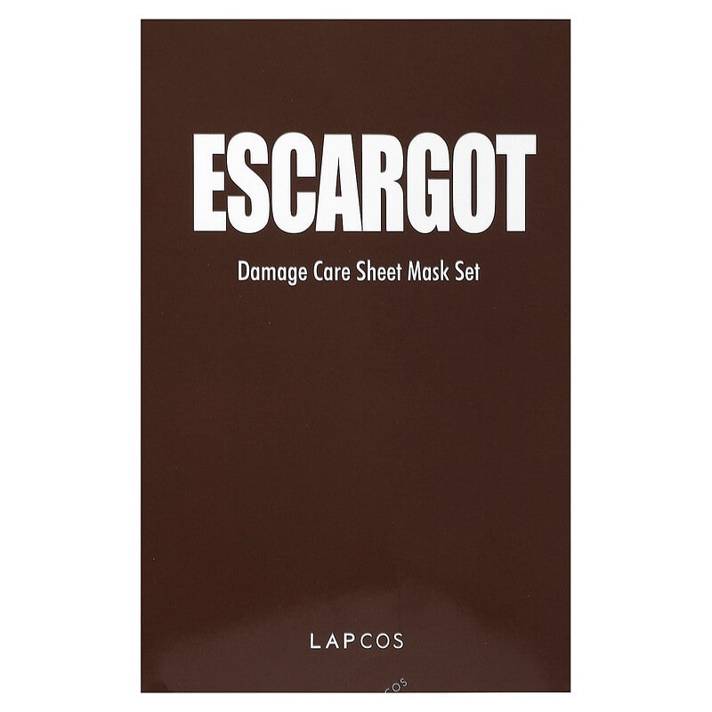 Lapcos, Escargot Damage Care Sheet Mask Set, 5 Sheets, 0.91 fl oz (27 ml) Each