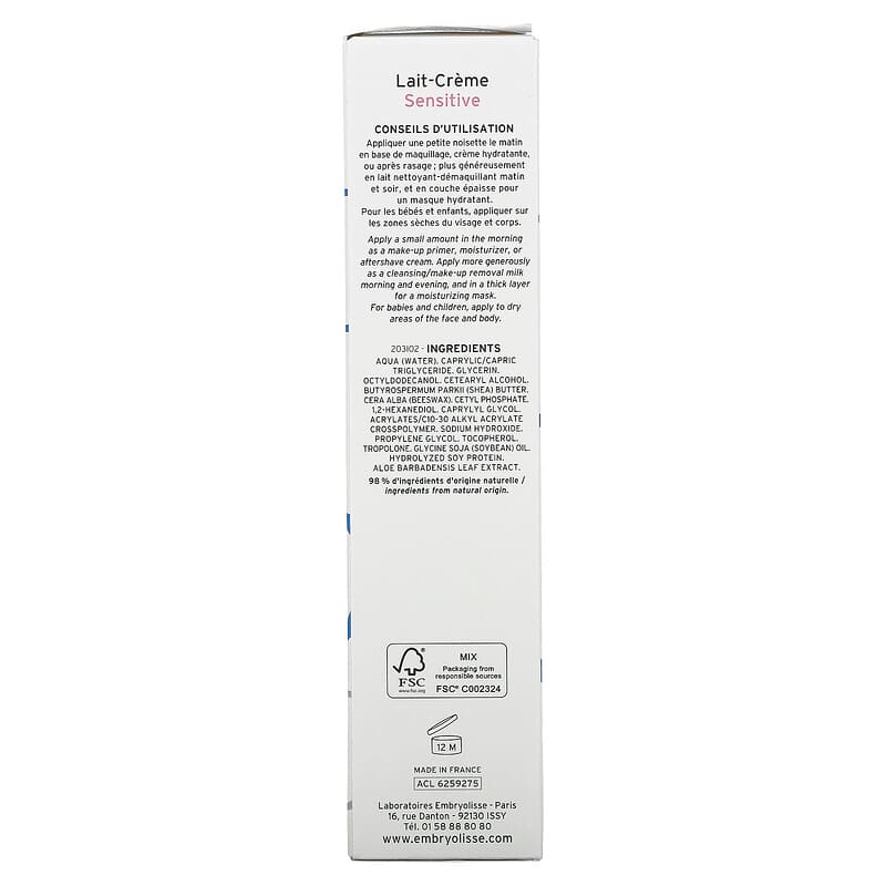 Embryolisse, Multi-Function Nourishing Moisturizer, Sensitive, 3.38 fl oz (100 ml)