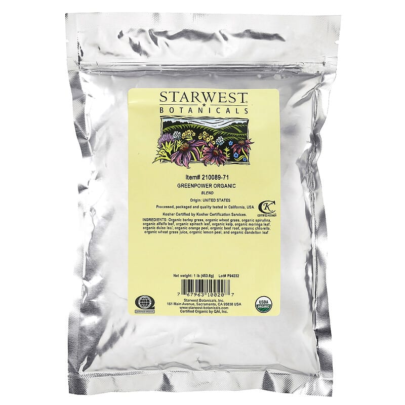 Starwest Botanicals, Organic Greenpower Blend, 1 lb (453.6 g)