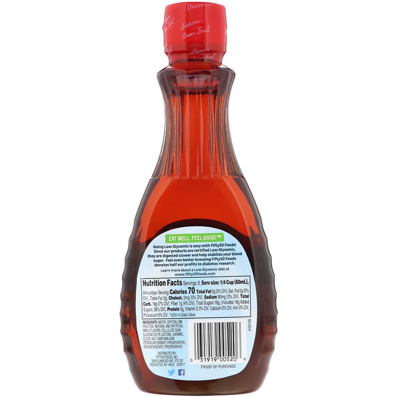 Fifty 50, Original Syrup, Maple Flavored, 12 fl oz (355 ml)