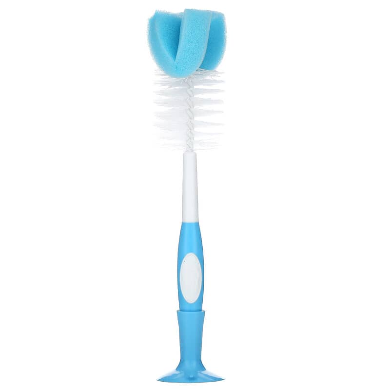 Dr. Brown's, Natural Flow Bottle Brush with Sponge and Bristles, Blue, 1 Brush