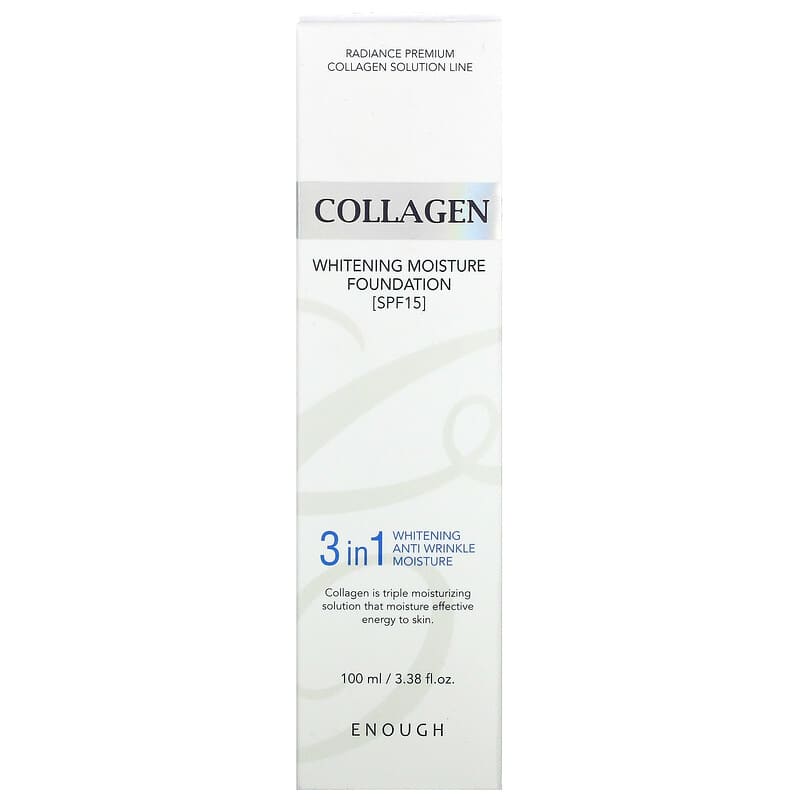 Enough, Collagen, Whitening Moisture Foundation, SPF 15, #21, 3.38 fl oz (100 ml)