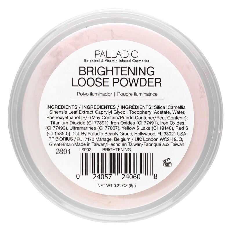 Palladio, 4Ever + Ever, Brightening Loose Powder with Green Tea, 0.21 oz (6 g)