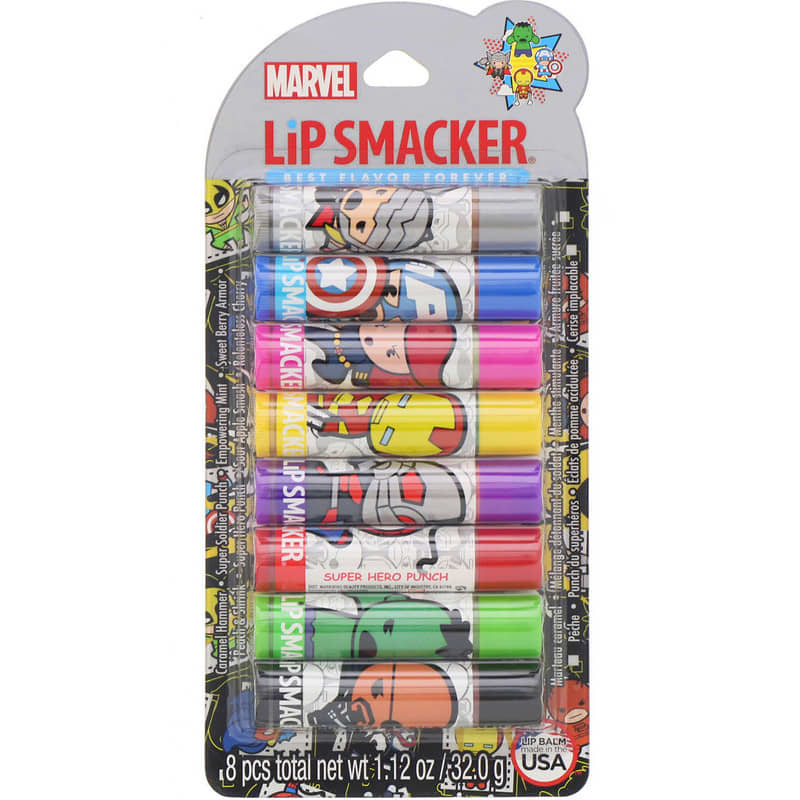 Lip Smacker, Marvel Avengers, Lip Balm, Party Pack, 8 Pieces