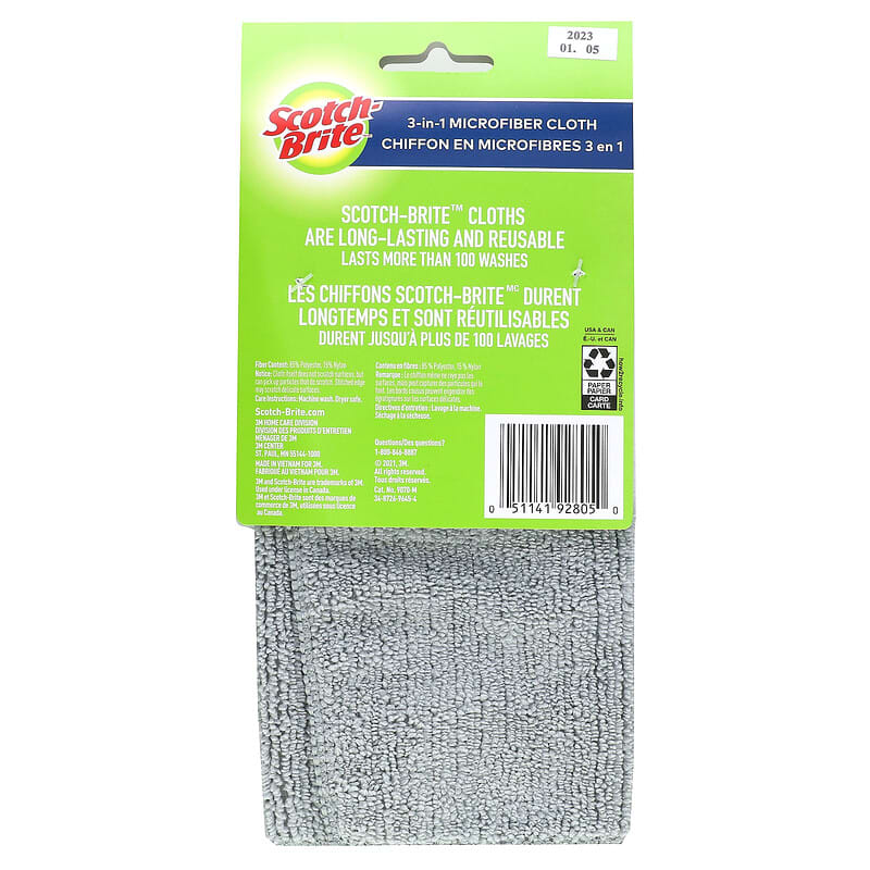 Scotch-Brite, 3-in-1 Microfiber Cloth, 1 Cloth