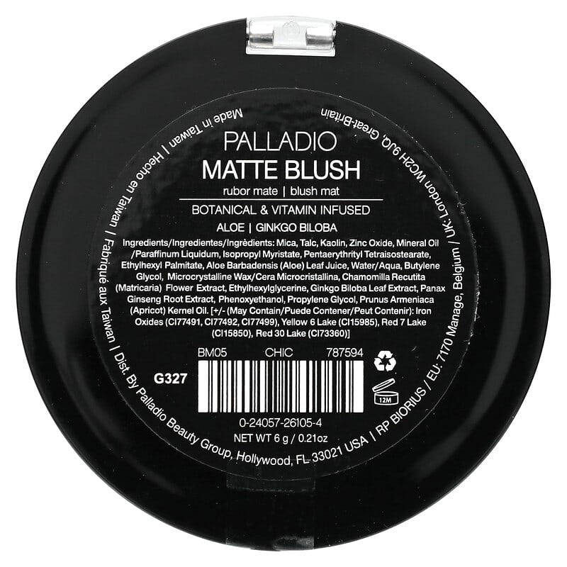 Palladio, Matte Blush, Chic BM05, 0.21 oz (6 g)