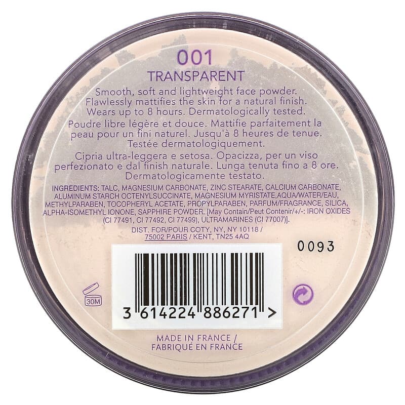 Rimmel London, Stay Matte, Mattifying Loose Powder, 001 Transparent, 0.35 oz (10 g)