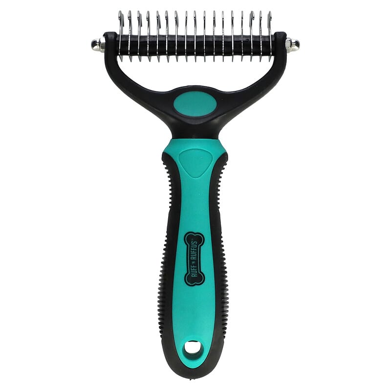 Ruff 'N Ruffus, Grooming Kit for Cats and Dogs, Gel Rake & Nail Clipper, Aqua, 1 Gel Rake 1 Nail Clipper