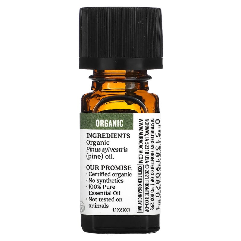 Aura Cacia, Pure Essential Oil, Organic Pine, 0.25 fl oz (7.4 ml)