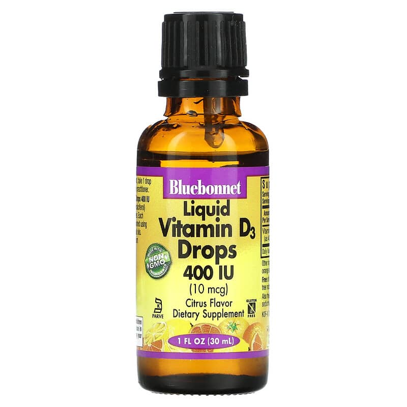 Bluebonnet Nutrition, Liquid Vitamin D3 Drops, Citrus, 10 mcg (400 IU), 1 fl oz (30 ml)