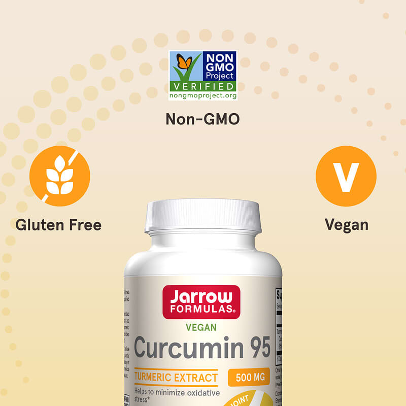 Jarrow Formulas, Curcumin 95, Turmeric Extract, 500 mg, 60 Veggie Capsules