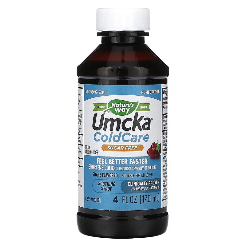 Nature's Way, Umcka ColdCare, Soothing Syrup, Sugar Free, Grape , 4 fl oz (120 ml)