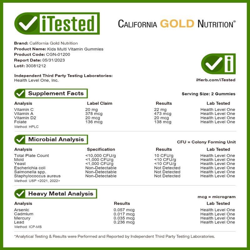 California Gold Nutrition, Kid's Multivitamin Gummies, Strawberry, Orange, and Cherry Flavors, 60 Gummies