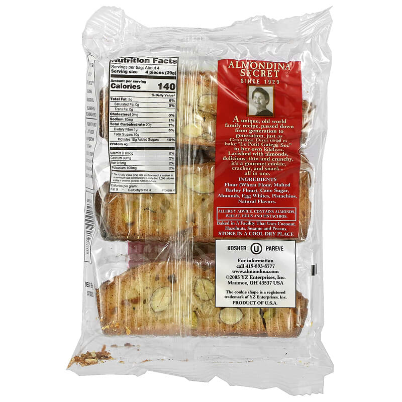Almondina, Almonduo, Almond and Pistachio Biscuits, 4 oz (113 g)