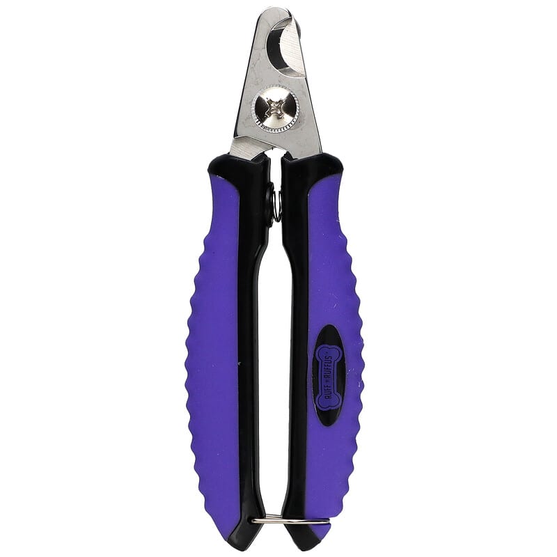 Ruff 'N Ruffus, Grooming Kit for Cats and Dogs, Cleaning Pet Slicker Brush & Nail Clippers, Purple, 1 Brush, 1 Nail Clipper