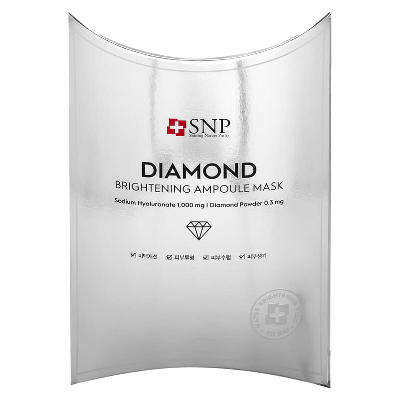 SNP, Diamond Brightening Ampoule Beauty Mask, 10 Sheets, 0.84 fl oz (25 ml) Each