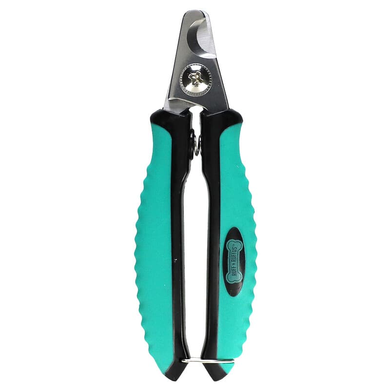 Ruff 'N Ruffus, Grooming Kit for Cats and Dogs, Gel Rake & Nail Clipper, Aqua, 1 Gel Rake 1 Nail Clipper