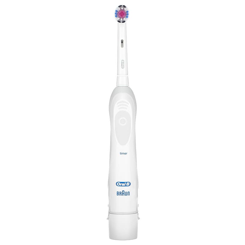 Oral-B, Oral-B 3D White Brilliance Whitening Battery Toothbrush, White, 1 Toothbrush