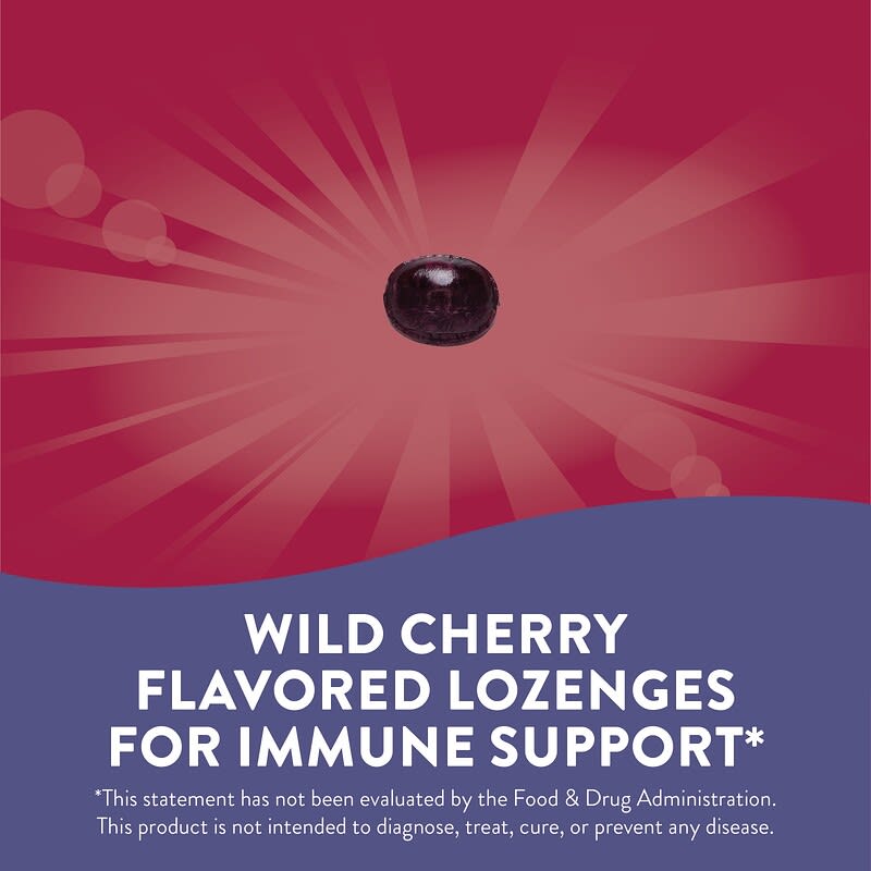 Nature's Way, Sambucus Elderberry, Vitamin C Lozenges, Wild Cherry Flavored, 24 Lozenges