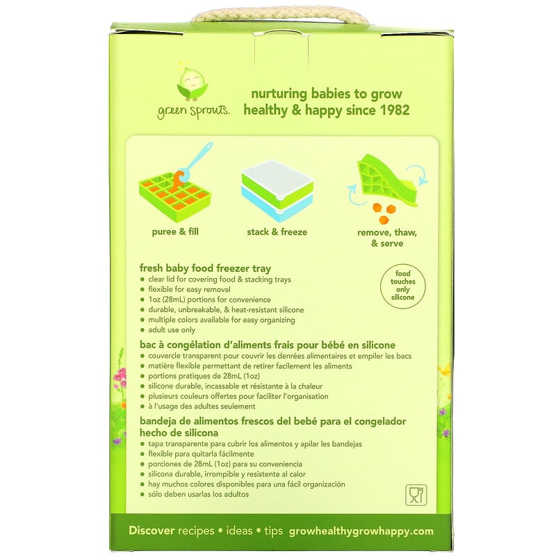 Green Sprouts, Fresh Baby Food Freezer Tray, Green, 1 Tray