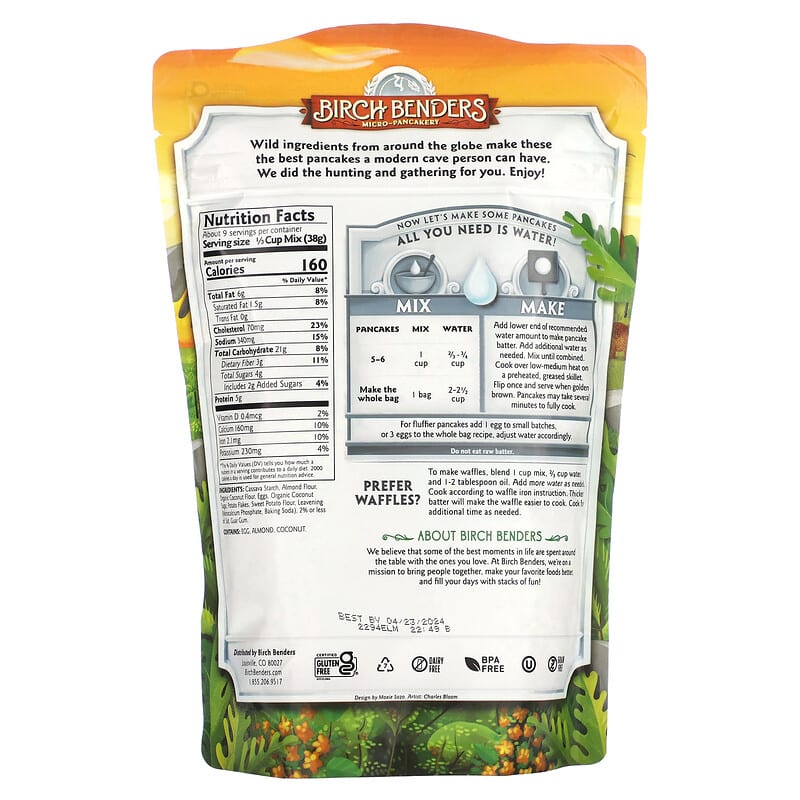 Birch Benders, Pancake & Waffle Mix, Paleo Grain-Free, 12 oz (340 g)