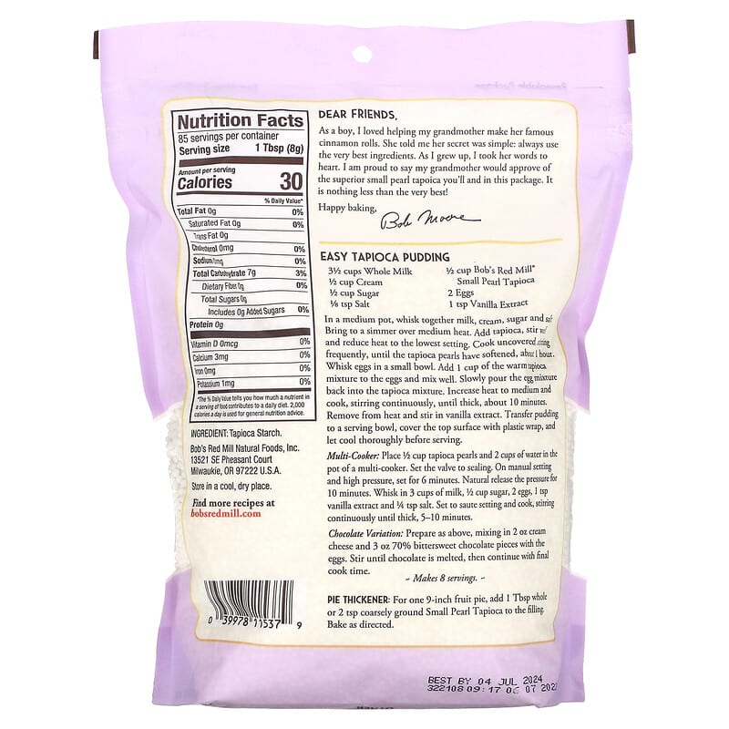 Bob's Red Mill, Small Pearl Tapioca, 24 oz (680 g)