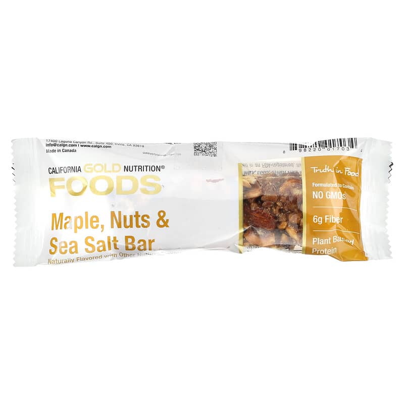 California Gold Nutrition, FOODS, Maple Sea Salt Bars, 12 Bars, 1.4 oz (40 g) Each