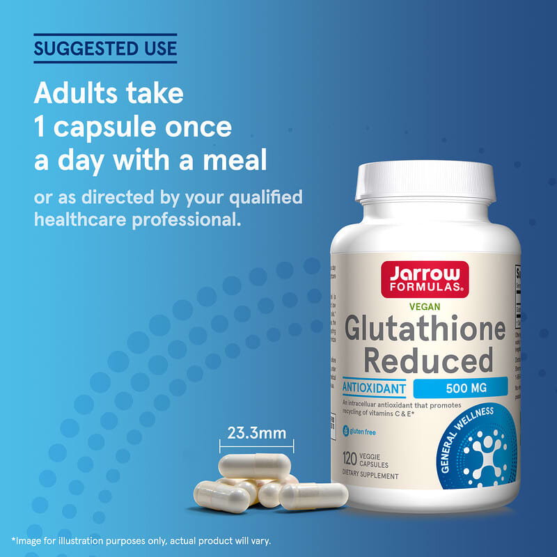 Jarrow Formulas, Glutathione Reduced, 500 mg, 120 Veggie Caps