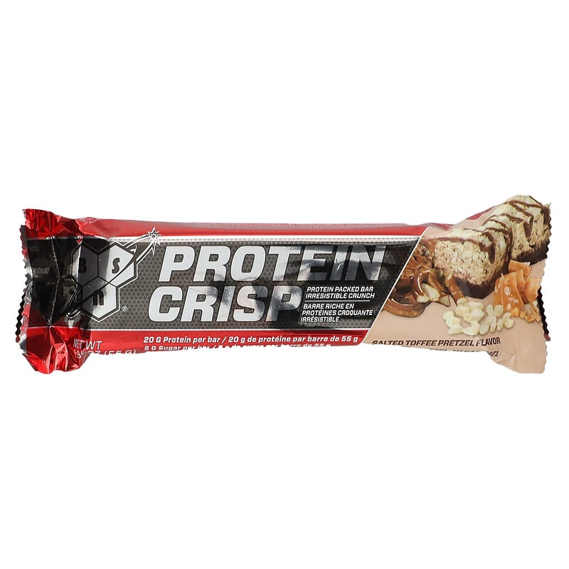 BSN, Protein Crisp, Salted Toffee Pretzel, 12 Bars, 1.94 oz (55 g) Each