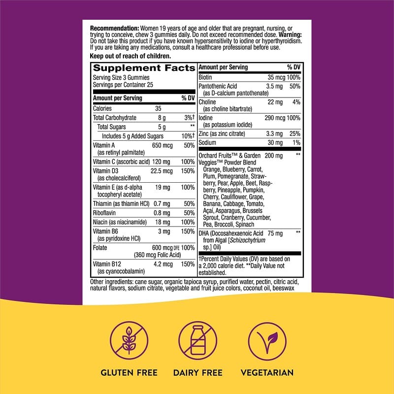 Nature's Way, Alive! Daily Support Premium Prenatal, Strawberry & Lemon, 75 Gummies