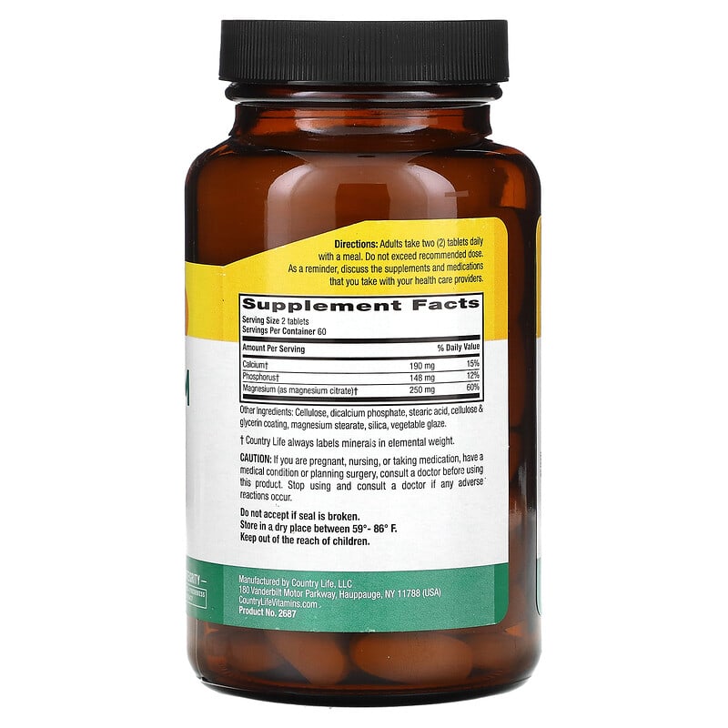 Country Life, Magnesium Citrate, 125 mg, 120 Tablets