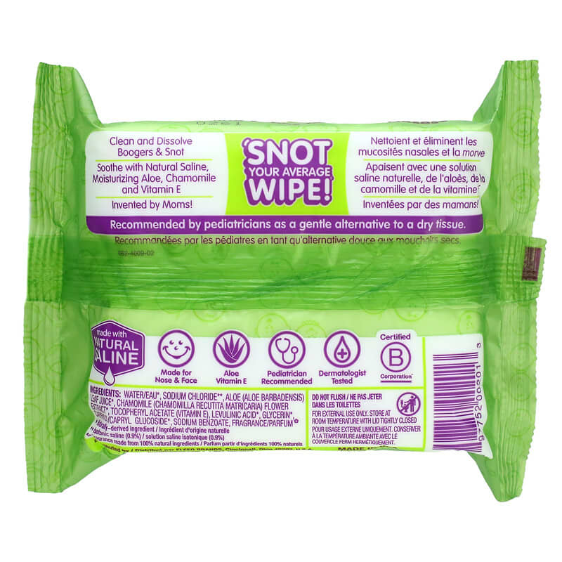 Boogie Wipes, Gentle Saline Nose Wipes, Fresh Scent, 30 Wipes