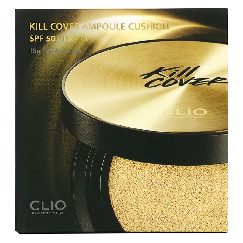 Clio, Kill Cover, Ampoule Cushion Set, SPF 50+, PA+++, 03 Linen, 2 Cushions, 0.52 oz (15 g) Each