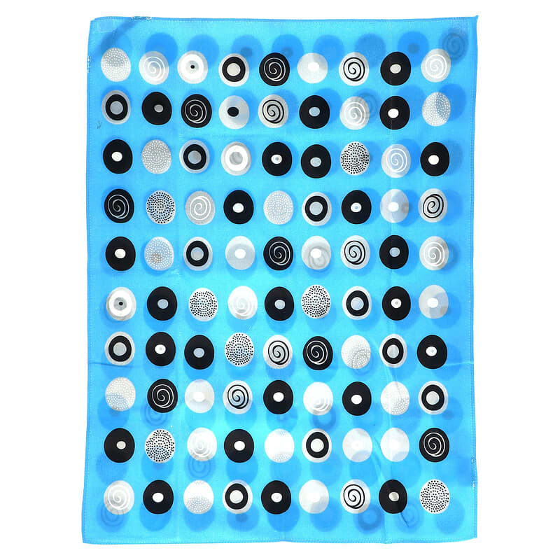 Skoy, Kitchen Towel, Double Sided Circle Print, Blue, 1 Towel