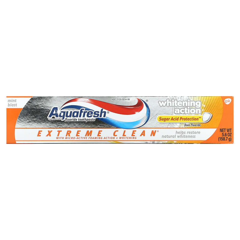 Aquafresh, Extreme Clean Fluoride Toothpaste, Whitening Action, Mint Blast, 5.6 oz (158.7 g)