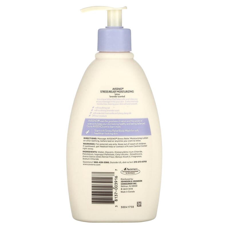 Aveeno, Stress Relief Moisturizing Lotion, Lavender, 12 fl oz (354 ml)